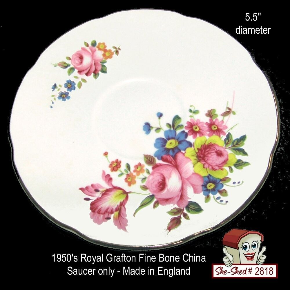 Vintage Royal Grafton Fine Bone China Plate (saucer only) Floral - England