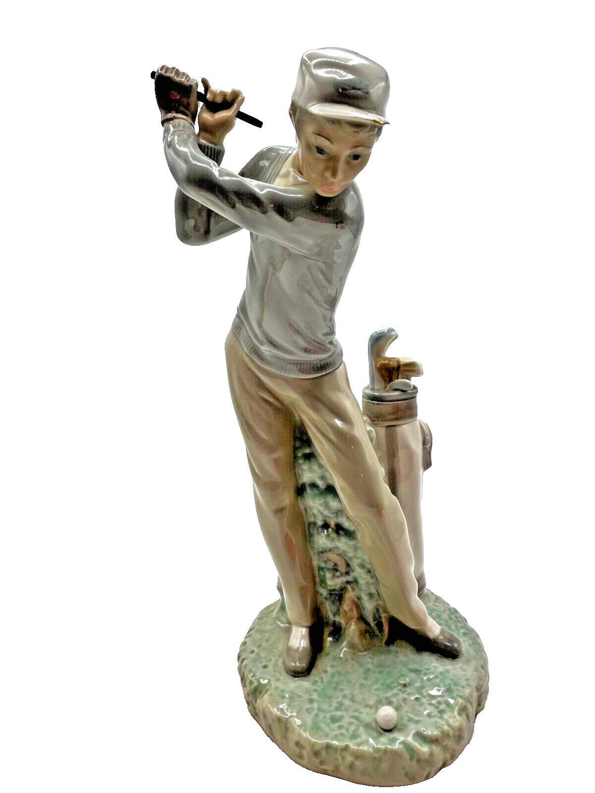 Vintage Lladro Golfer Figurine #4824 Retired - Spain -  11 inch -  MISSING CLUB