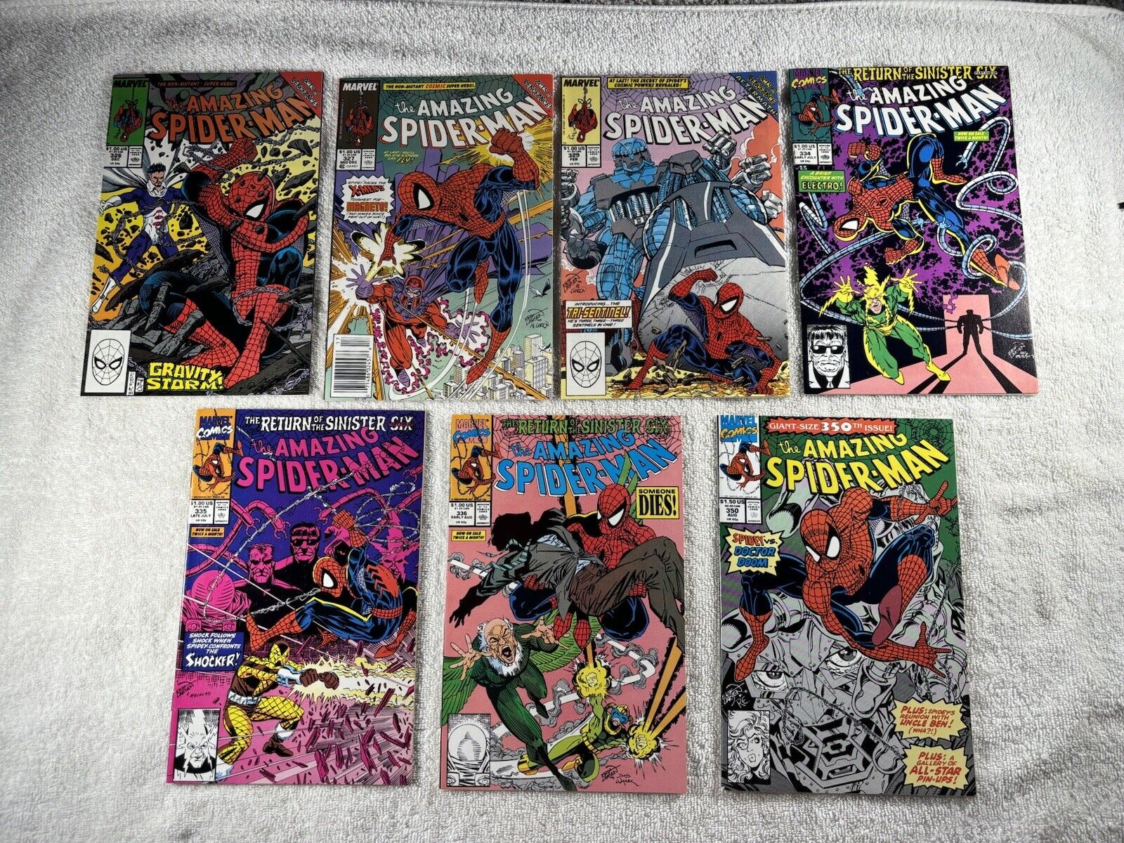 Amazing Spider-Man Lot #326, 327, 329, 334, 335, 336, 350 MARVEL Comics