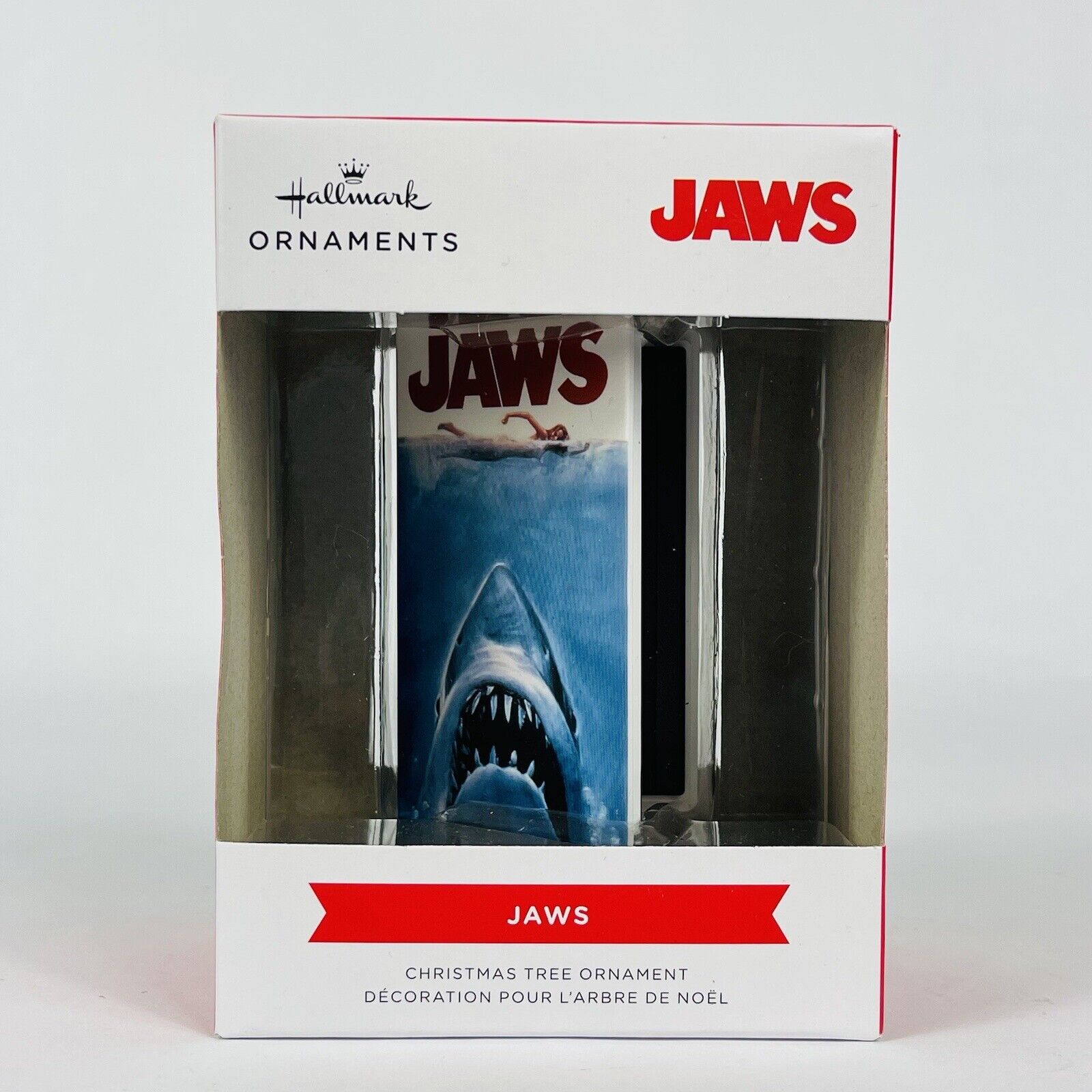 Hallmark JAWS Movie Retro VHS Tape Ornament 2022 Red Box