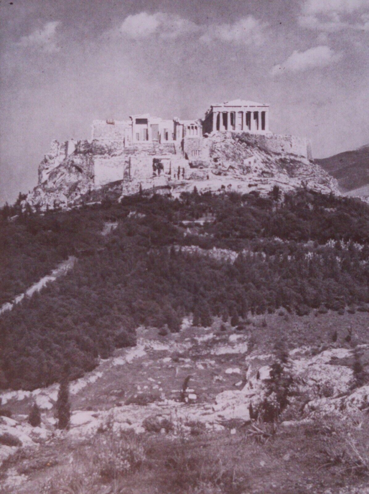 View From Monument of Philopappos, Acropolis, Athens, Magic Lantern Glass Slide