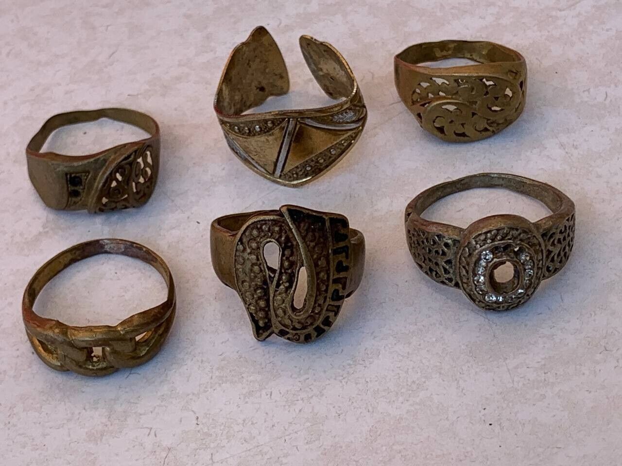 LOT OF 6 ANCIENT ROMAN TO MEDIEVAL BRONZE RINGS AUTHENTIC ANCIENT ARTIFACTS
