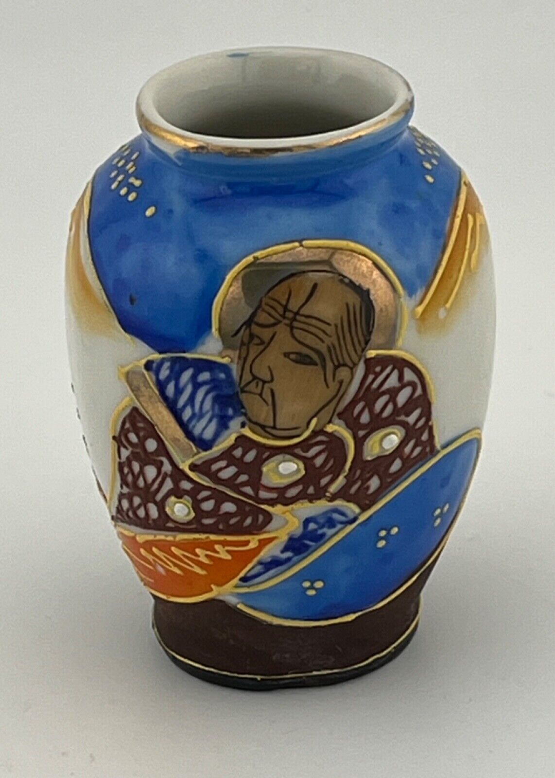 Vintage Small Hand Painted Mini Vase Made In Occupied Japan Man