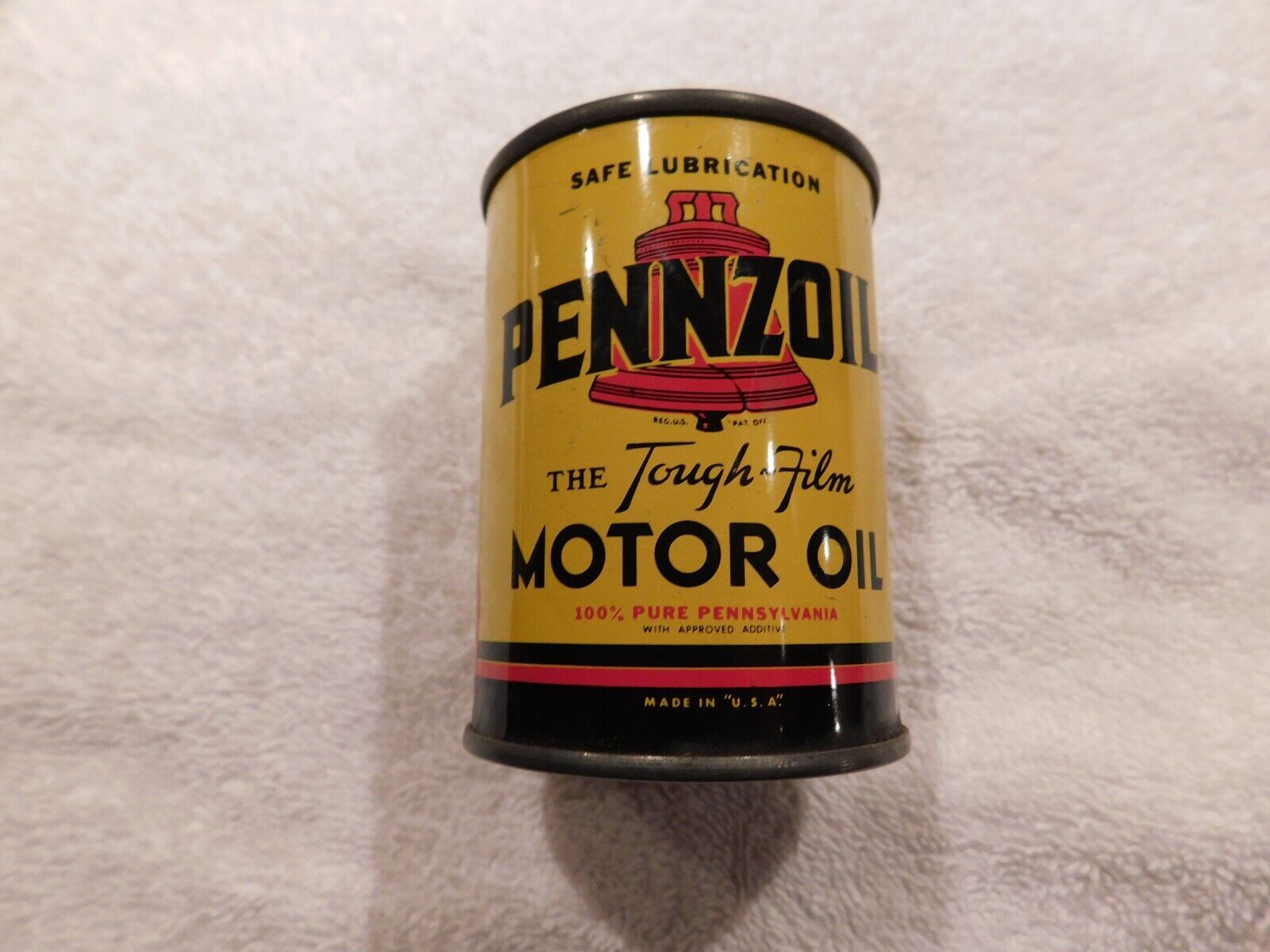 PENNZOIL motor oil can bank , The Pennzoil Co. Stinston Motor Sales  give away