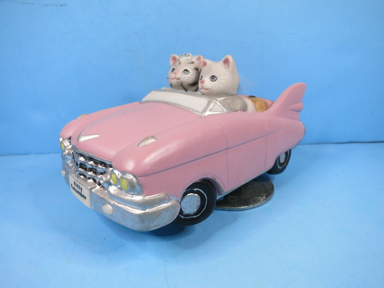 KITTY CUCUMBER-Just Married Pink Cadillac Music Box By Schmid-USED-Good Cond
