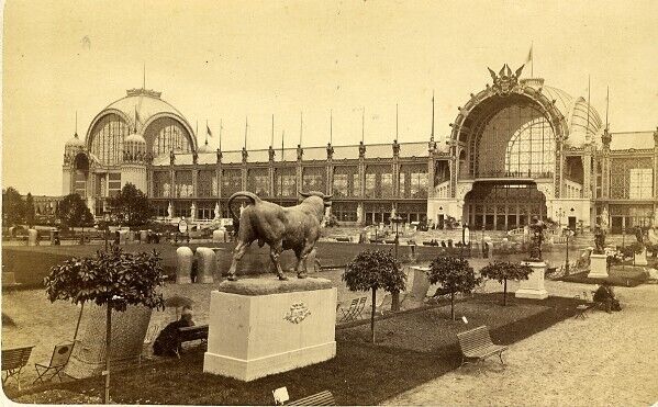 1878 Universal Exhibit BULL Champ de Mars Paris Old Photo CC