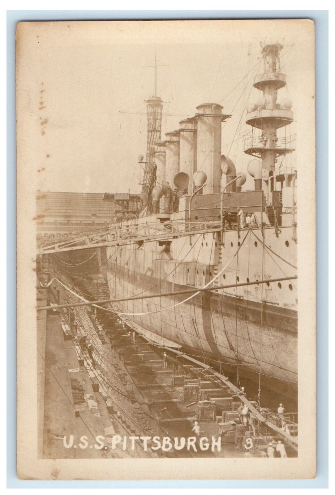 c1920's USS Pittsburgh Steamer Ship RPPC Photo Unposted Vintage Postcard