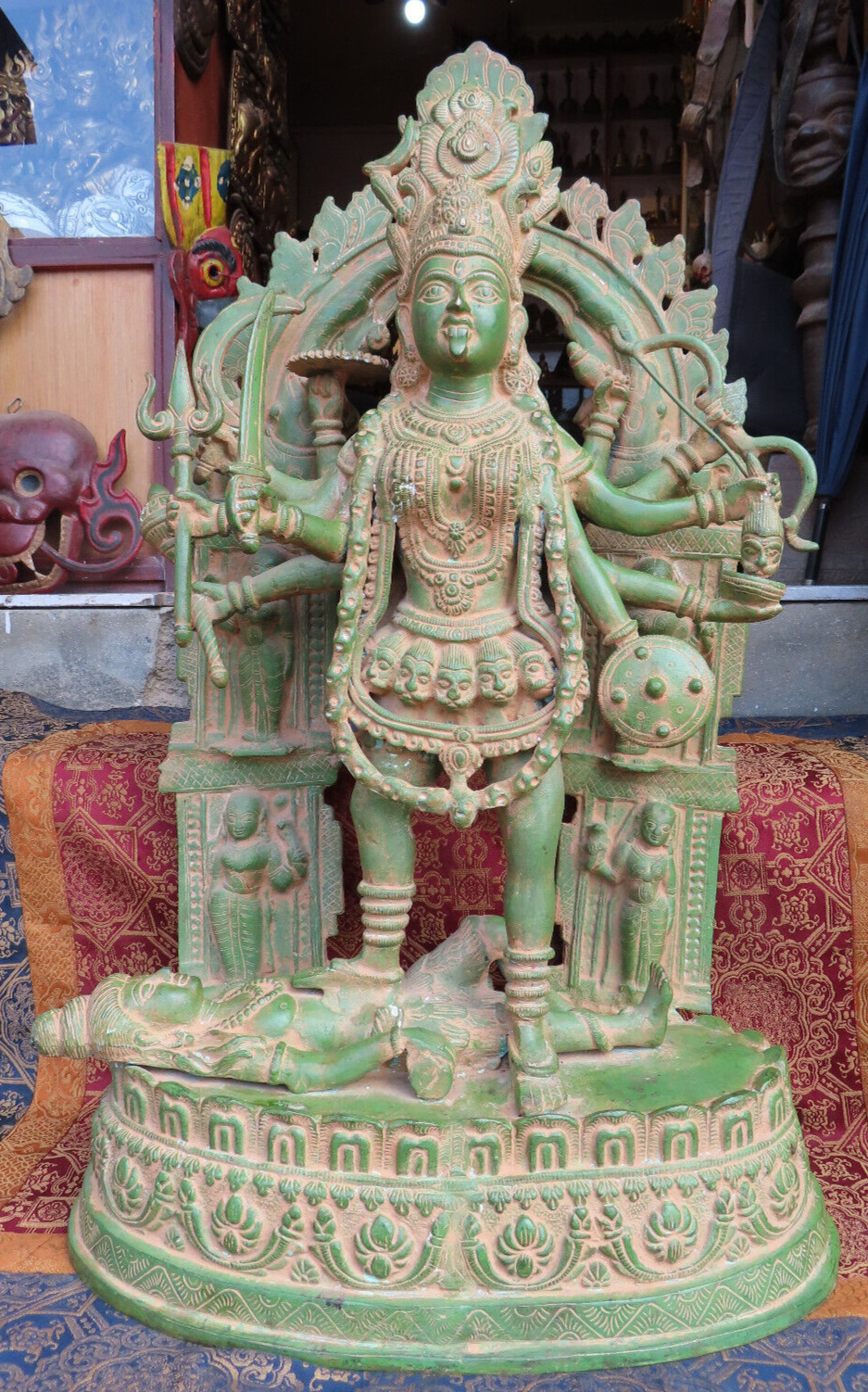 Antique Master Quality Handmade Bronze Mother Kali Rupa, Nepal
