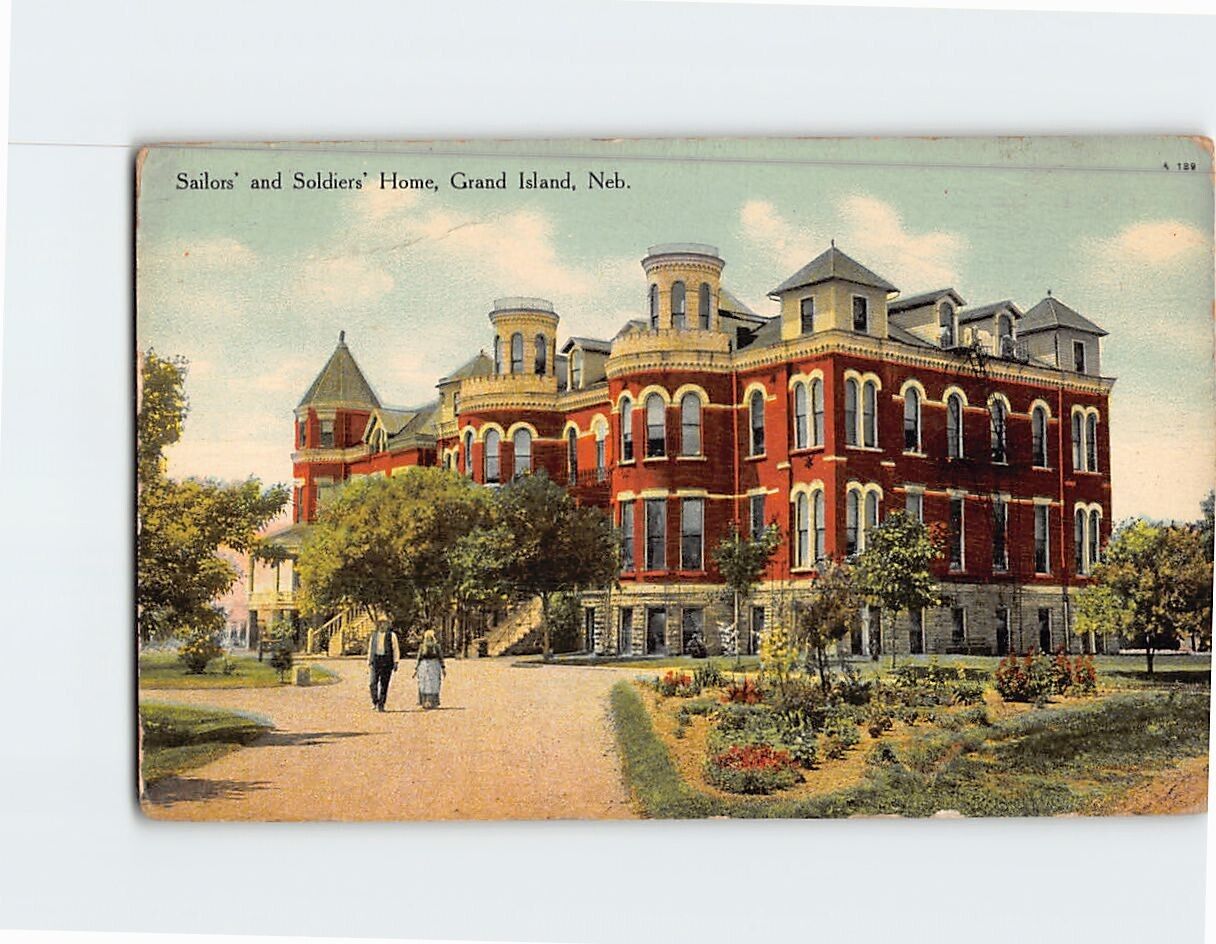 Postcard Sailors' & Soldiers' Home Grand Island Nebraska USA