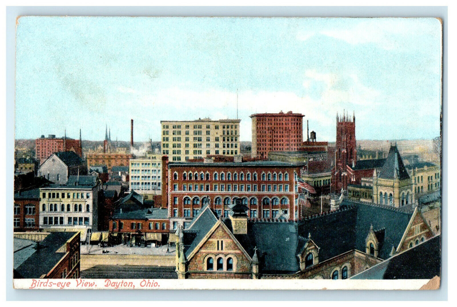 c1910s Bird's Eye View of Buildings, Dayton Ohio OH Antique Postcard