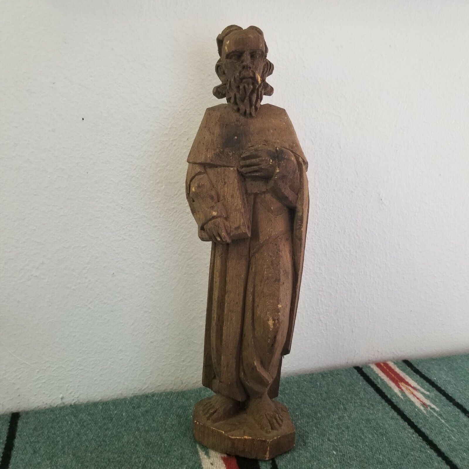 Vintage New Mexican Santo Cottonwood Hand Carved Wood 14\