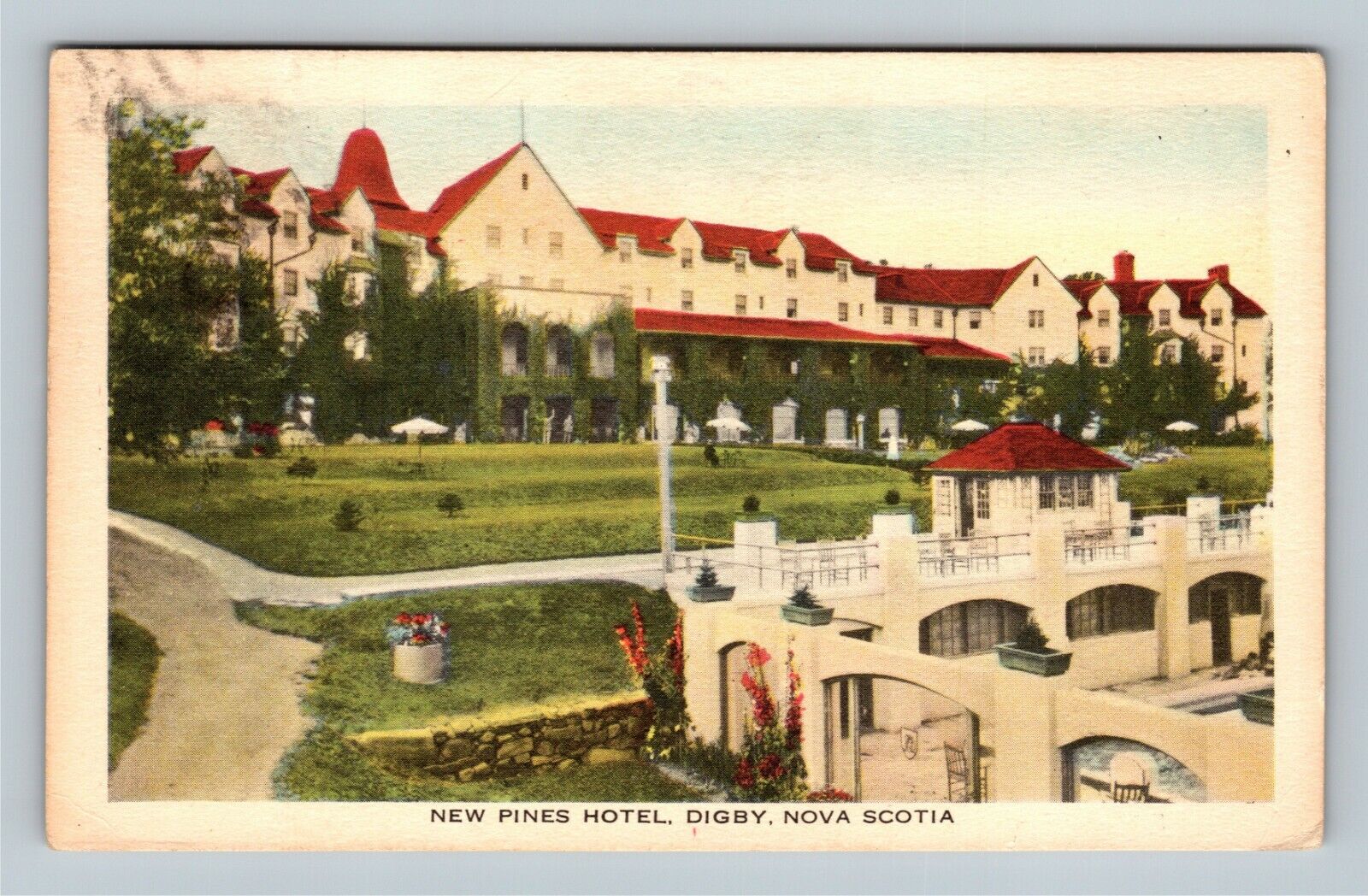 Digby NS, New Pines Hotel, Nova Scotia Canada Vintage Postcard