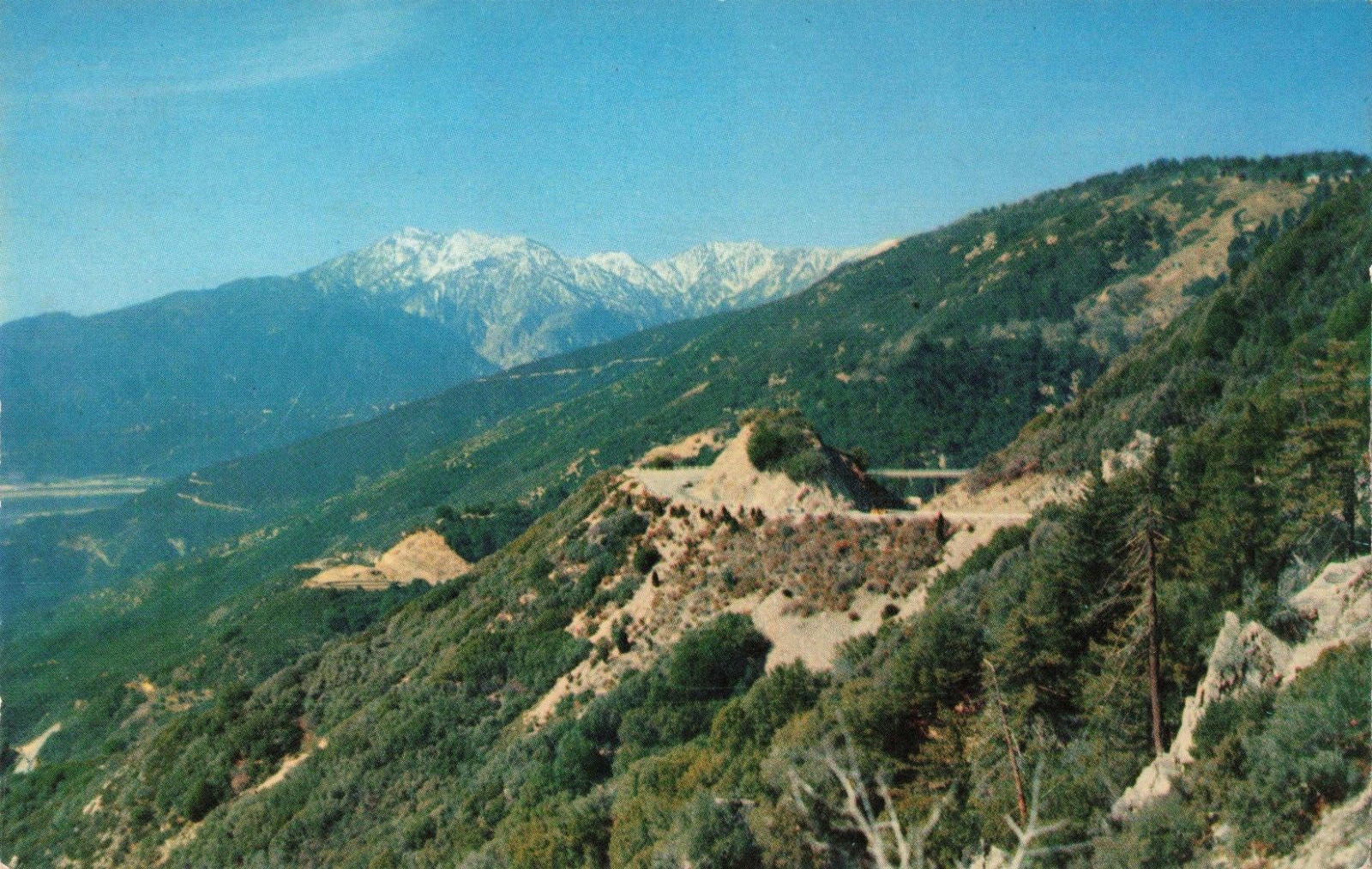 Crestline CA California, Old Baldy\'s Peak, Rim O\' World Highway Vintage Postcard