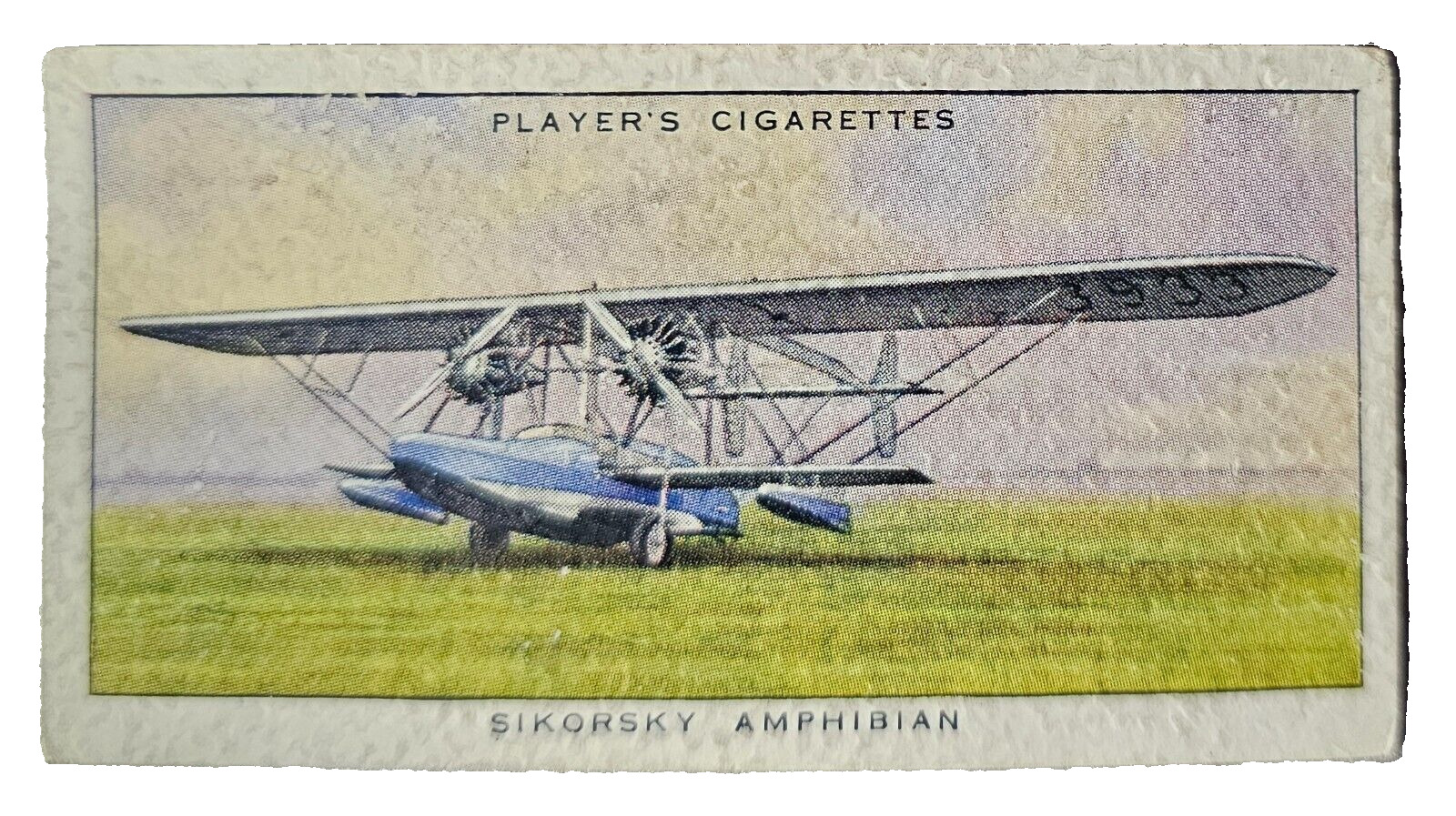 1935 JOHN PLAYER & SONS AEROPLANES (CIVIL) CIGARETTE CARD #38 SIKORSKY AMPHIBIAN