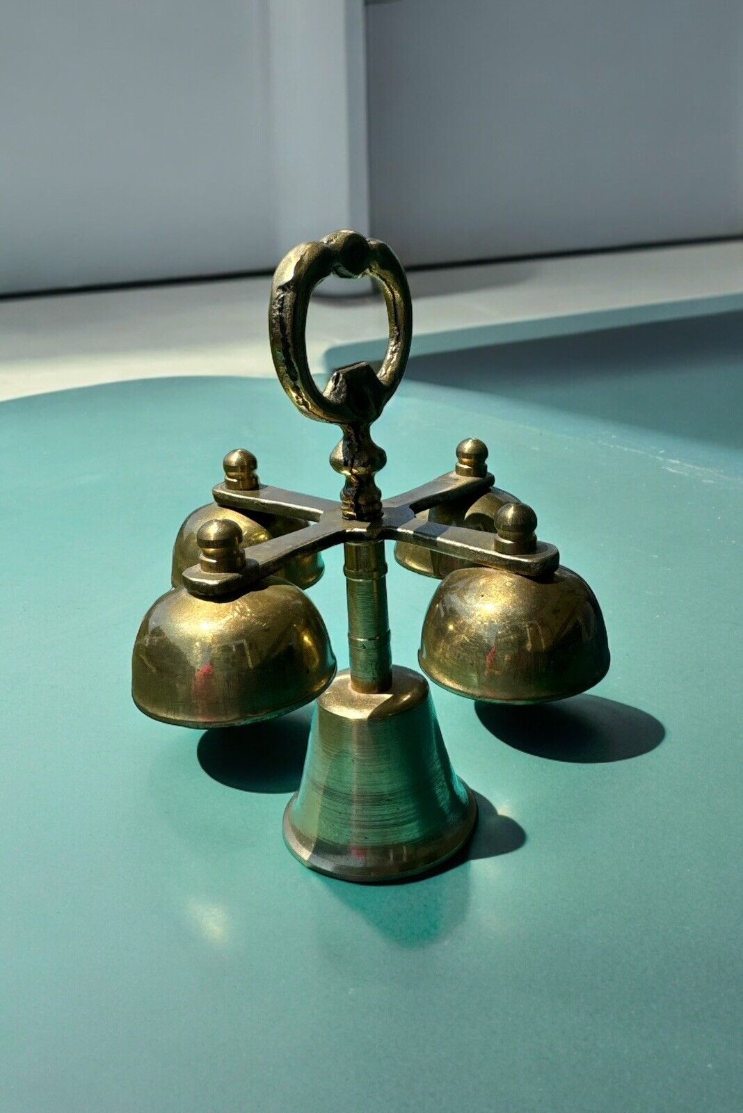 Vintage Brass Communion Catholic Church Bell With 5 Cups All Bells Work