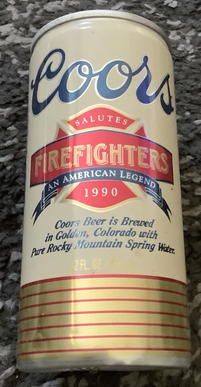 Coors SALUTES AN AMERICAN LEGEND Firefighters 1990 Beer Can