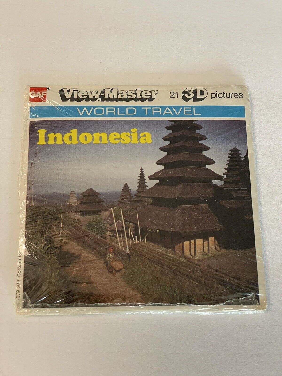 Vintage Gaf K50 Indonesia World Travel view-master Reels Stapled Packet RARE