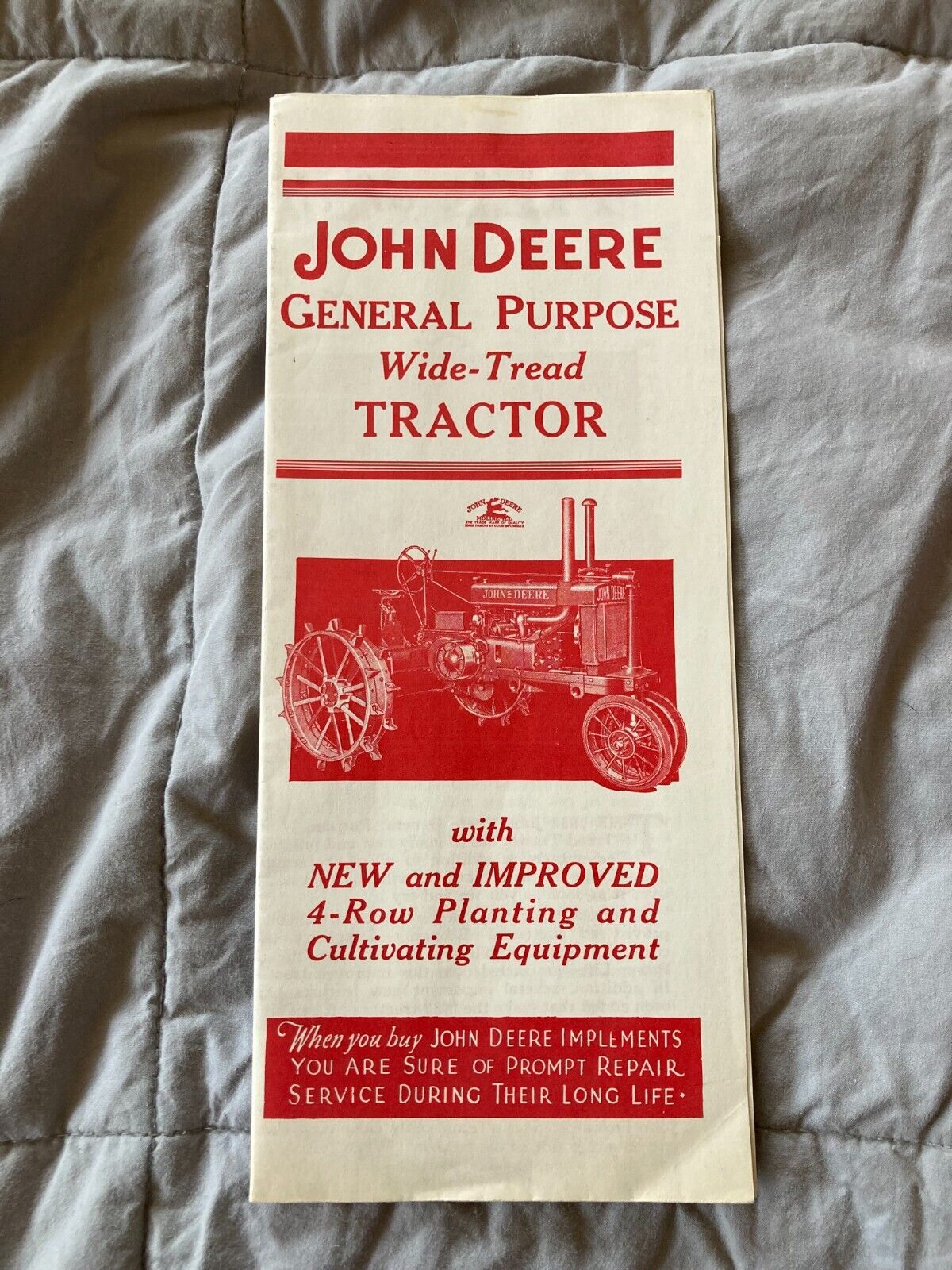 1933 John Deere GP Wide Tread Tractor BROCHURE *** POSTER * RE-PRINT