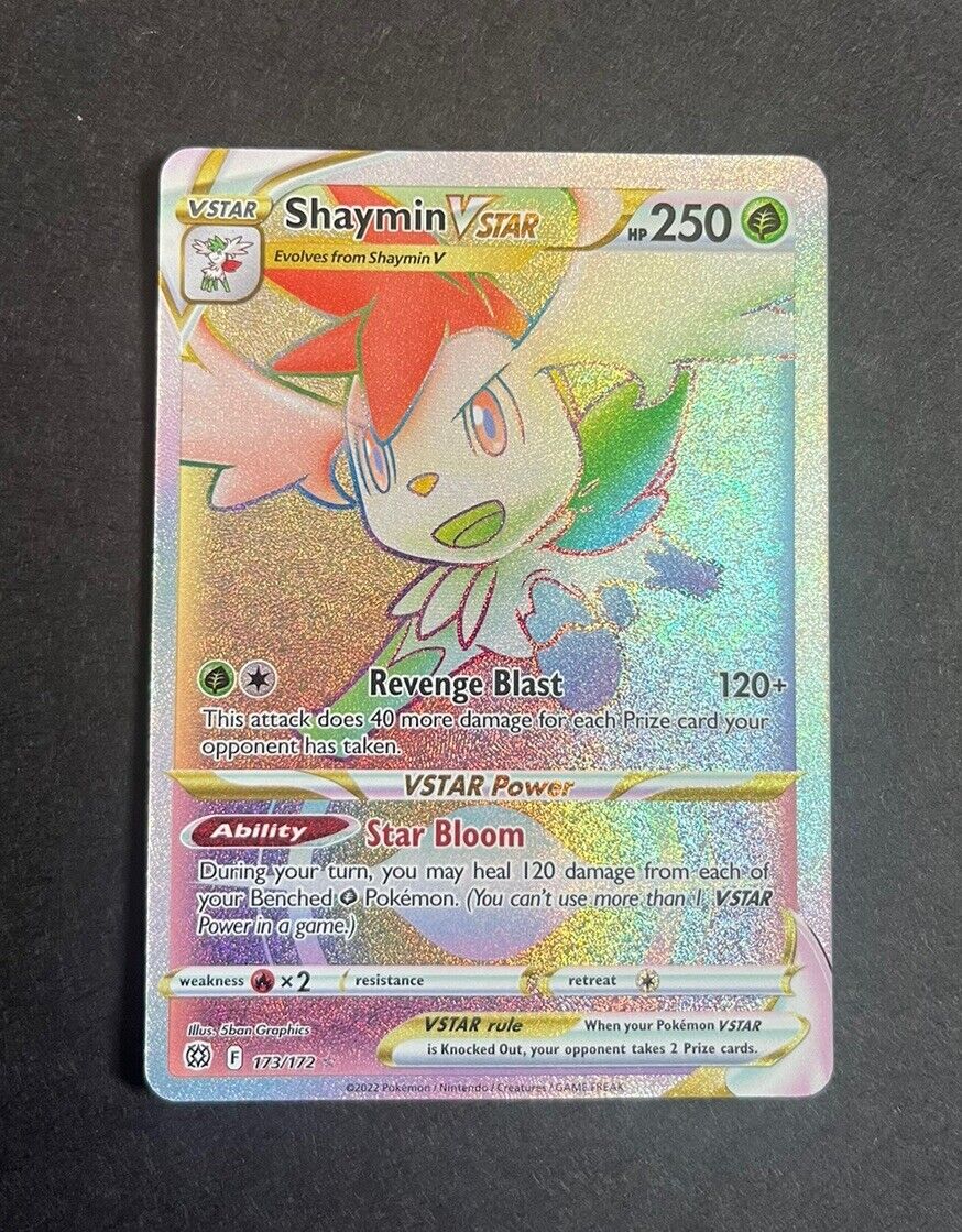 Shaymin VSTAR 173/172 - Rainbow Rare - Brilliant Stars Pokemon Card NM