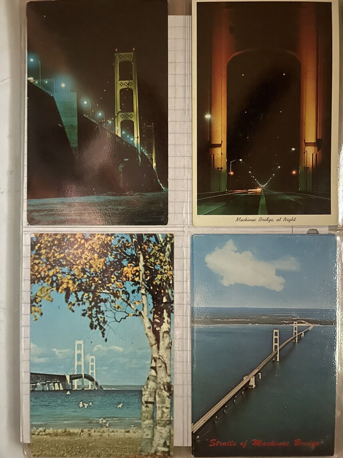 Mackinac Mackinaw Bridge Michigan 24 vintage postcard lot A