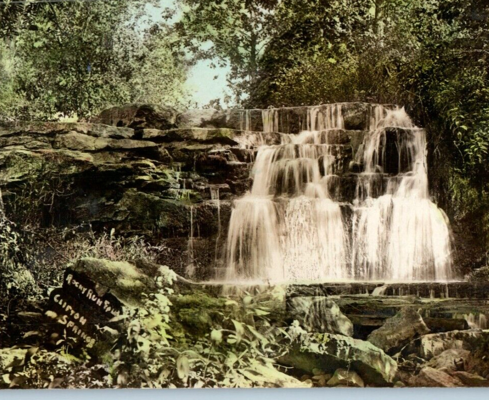 Clifton Springs Water Falls Forest Rocks Nature RPPC Postcard A9