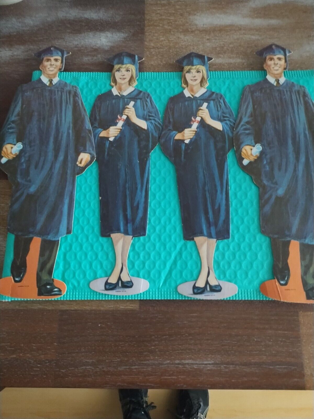 Vintage Cap N Gown Paper Doll Cutouts For Graduation Party