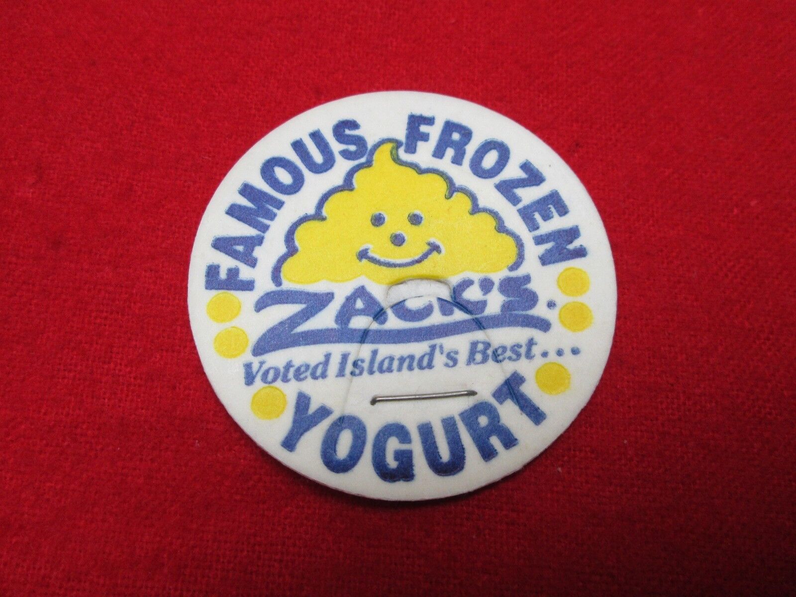 1993 Zack\'s Famous Frozen Yogurt Hawaii promotional milk cap- dairy pog Stanpac