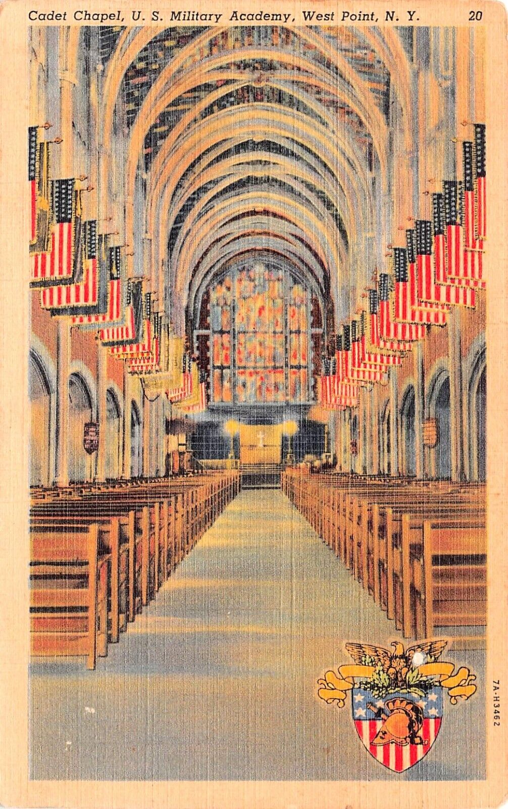 West Point Military Academy Cadet Chapel Church Graduation Vtg Postcard C64