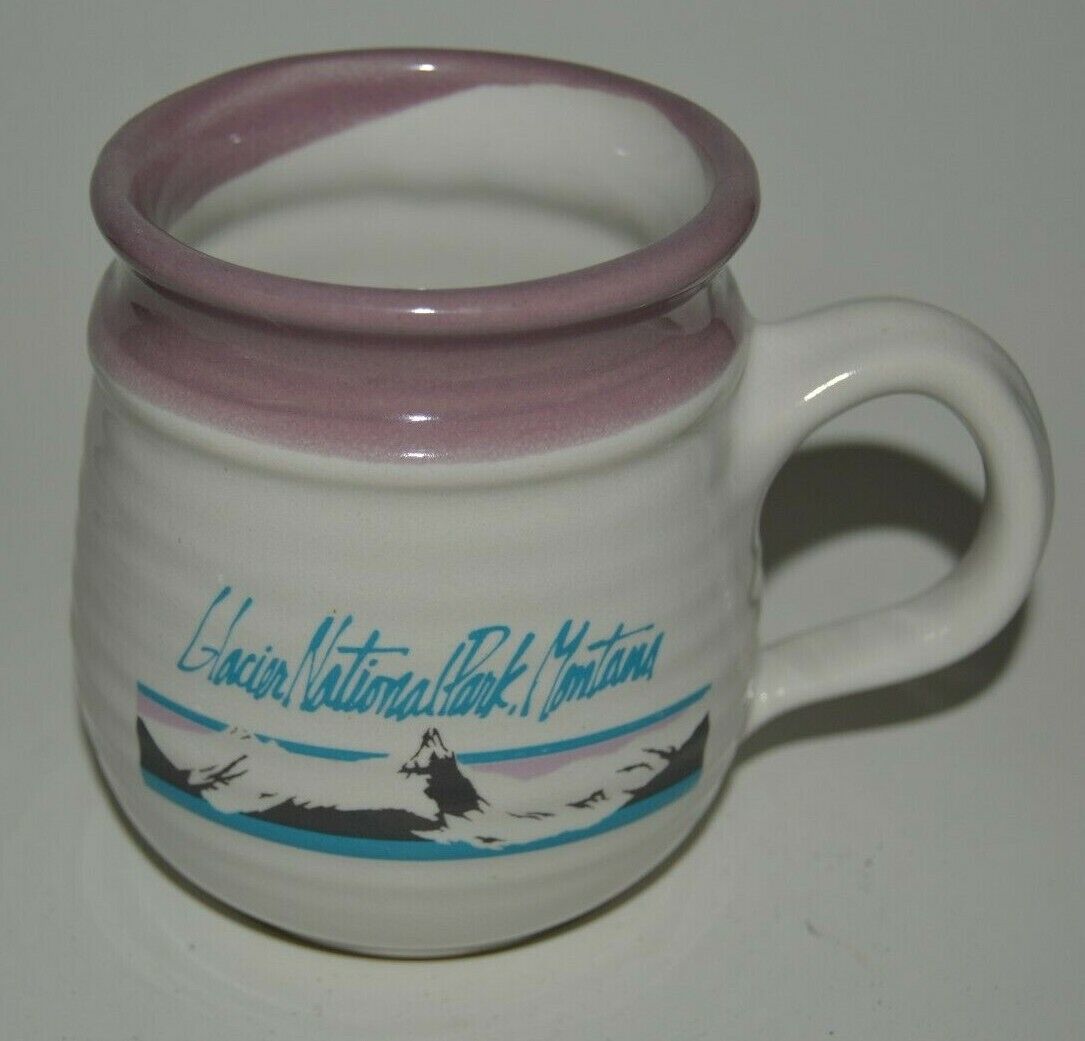 Nice 1990s Vintage Glacier National Park Ceramic High End Coffee Mug MINTY USA