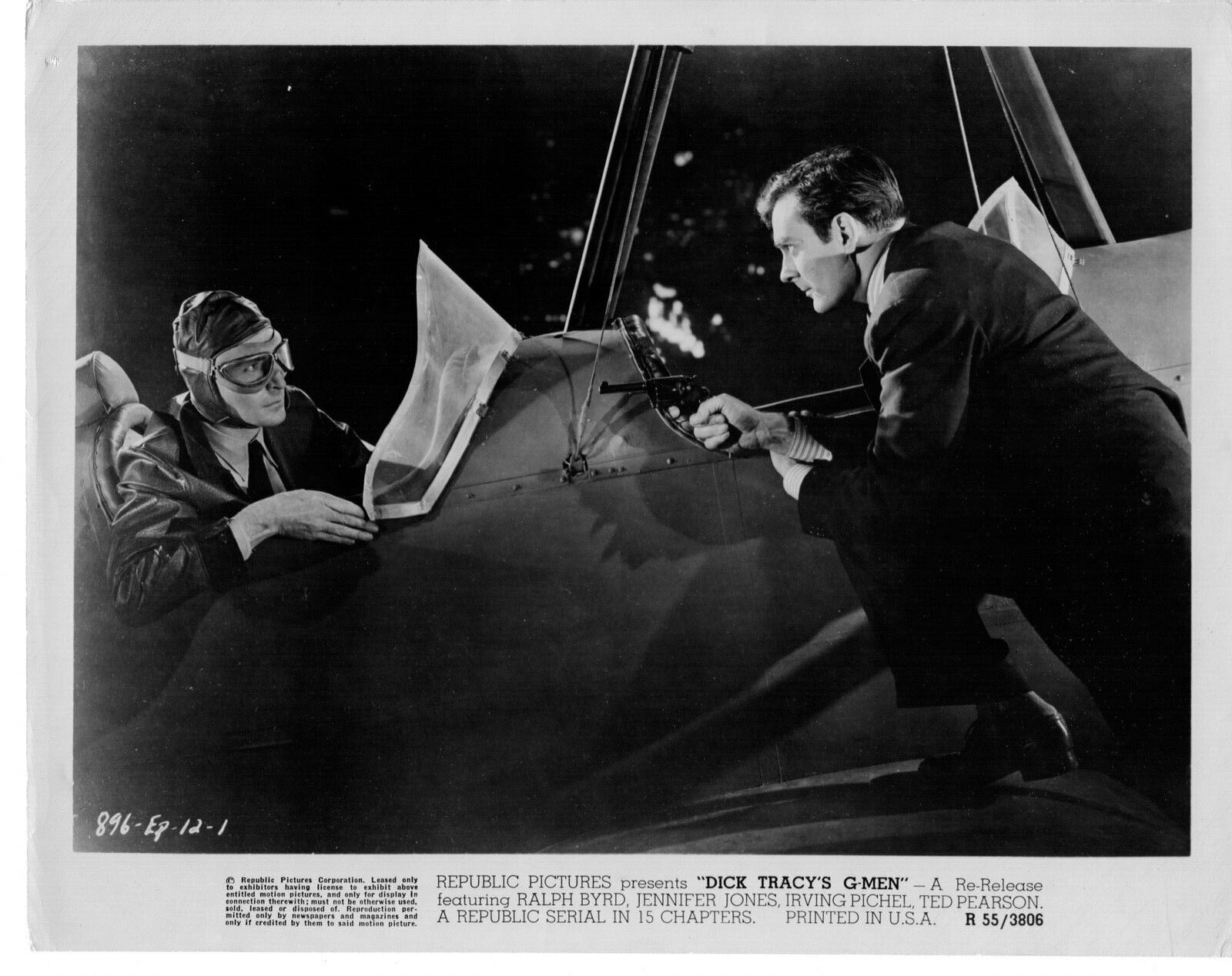 VTG 8x10 B&W Movie Still Photo Ralph Byrd Dick Tracy\'s G-Men 1955R Republic Pic