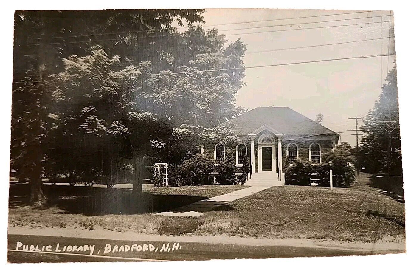 Public Library Bradford New Hampshire Real Photo Postcard 1907-1915