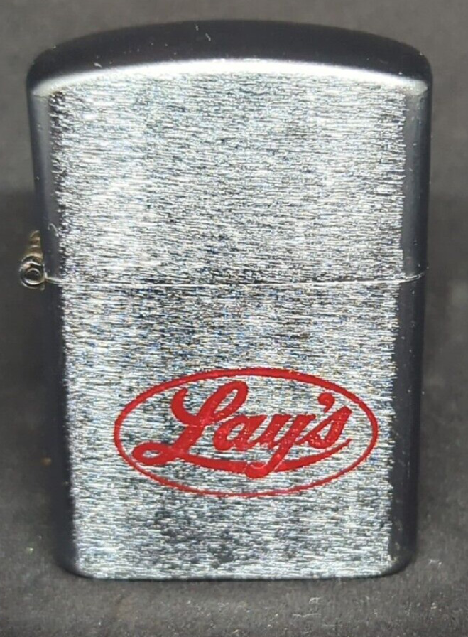 Vintage Lay's Meats Co. Logo Advertising Metal Lighter Chorme