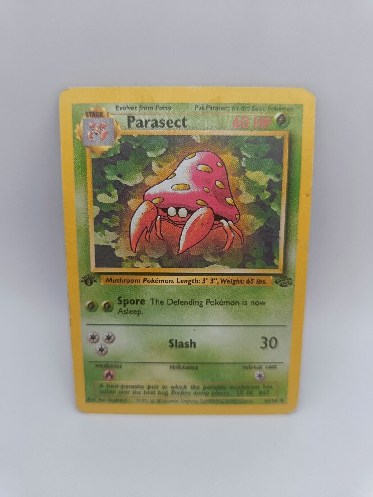Parasect 41/64 1st Edition Jungle Pokemon Card WOTC TCG Heavy Played