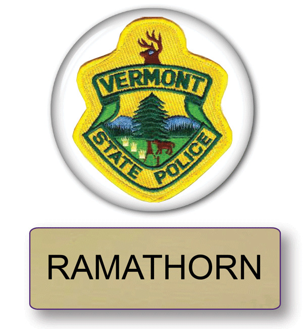 SUPER TROOPERS RAMATHORN POLICE NAME BADGE & BUTTON HALLOWEEN COSTUME PIN BACK