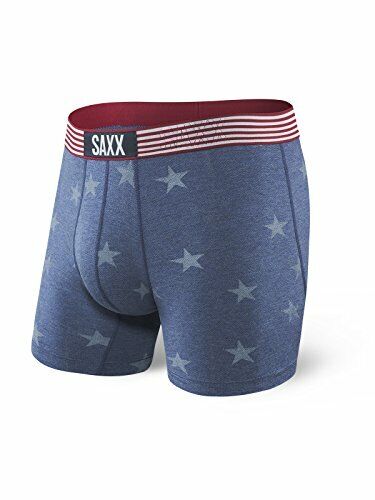 Saxx Underwear Men's Boxer Briefs  - Chambray Americana, Medium