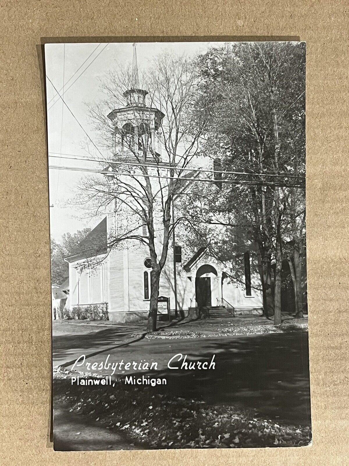 Postcard RPPC Plainwell MI Michigan Presbyterian Church Vintage Real Photo