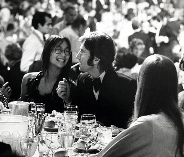 May Pang and John Lennon at American Film Institute Salute t - 1974 Old Photo 2