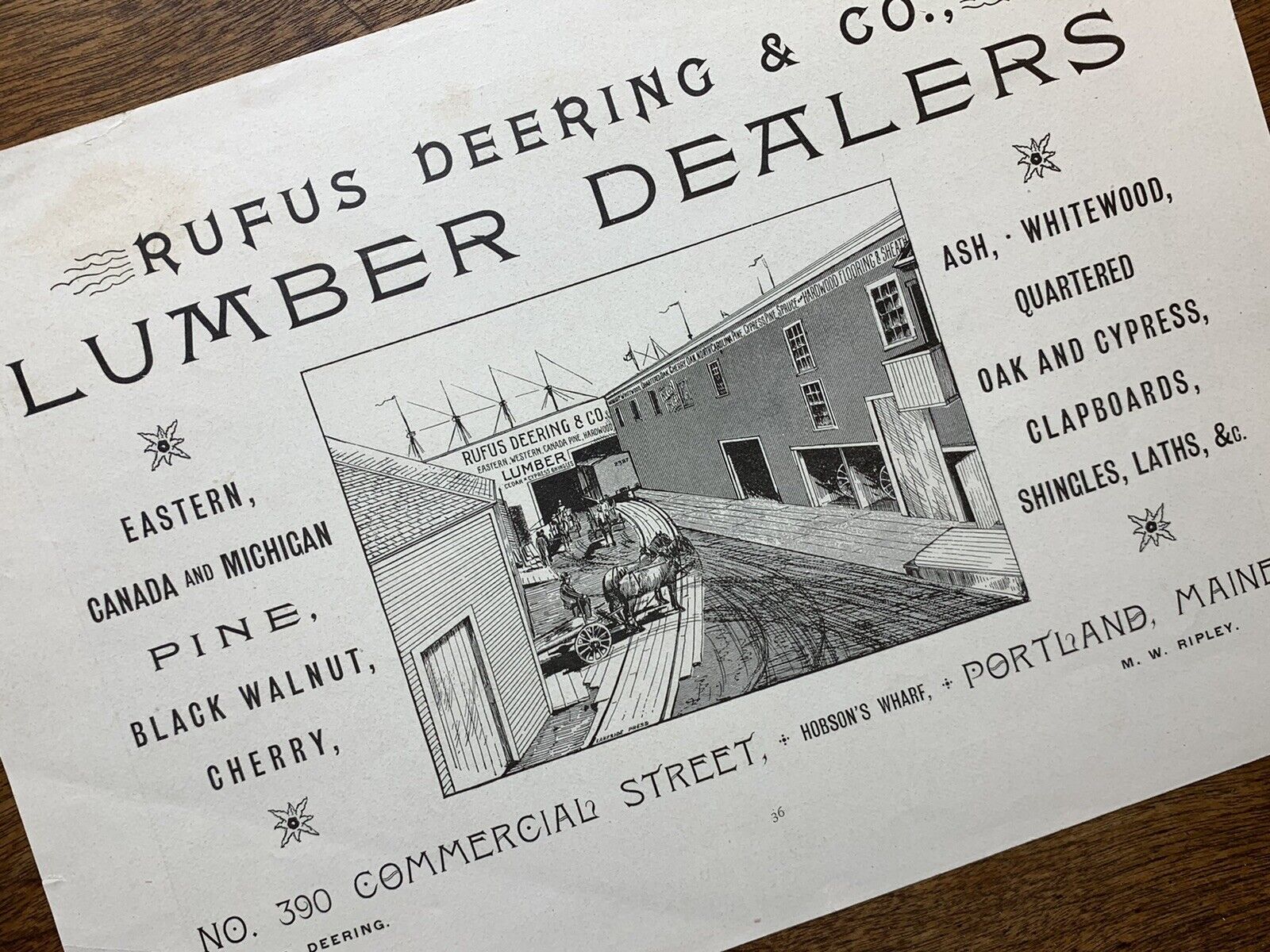 Rufus Deering Co. Lumber Portland Maine Antique Advertisement Hobson Wharf