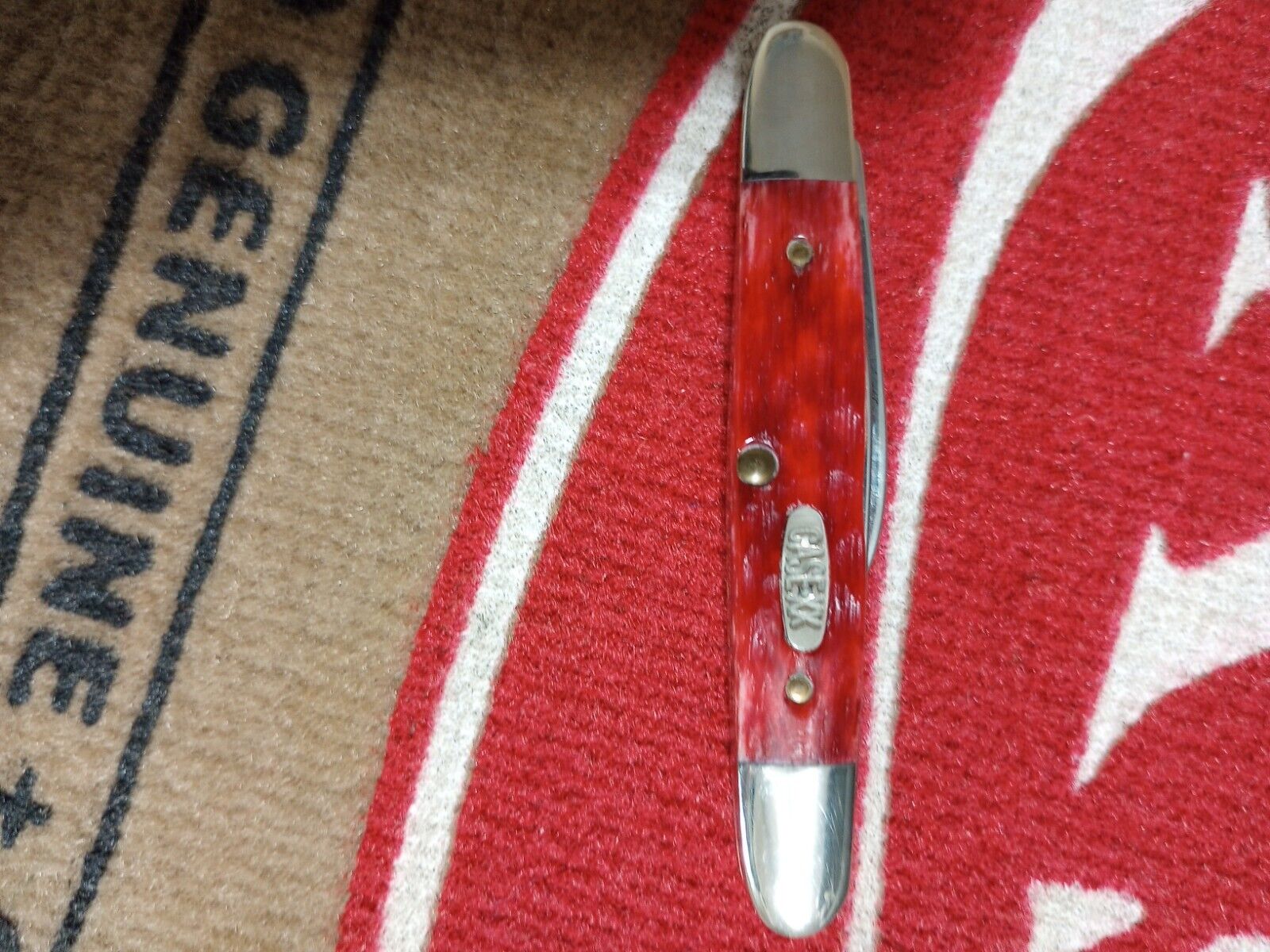 1995 Case XX  2 Blade Eisenhower Folding Pocket Knife #06263 SSP Nice Red Bone