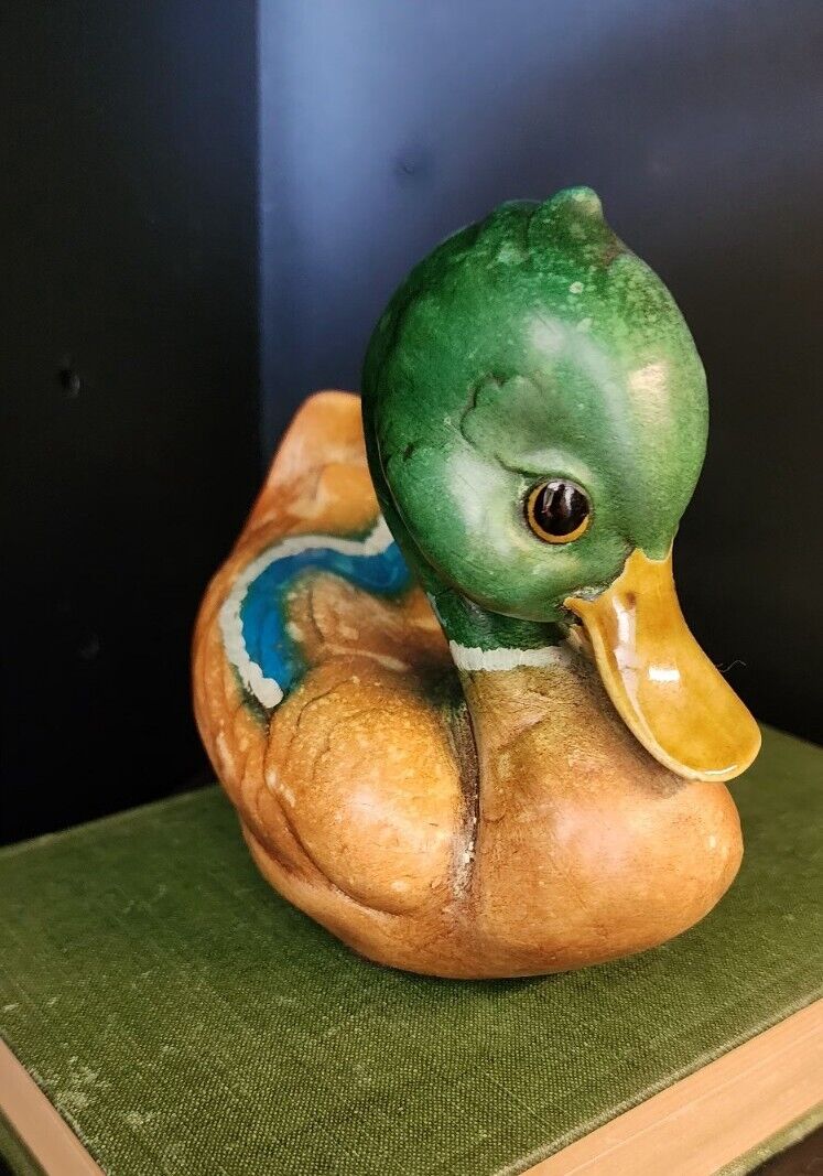 Anthony Freeman McFarland Ceramic Sitting Whimsical Mallard Duck Read SEE PICS 