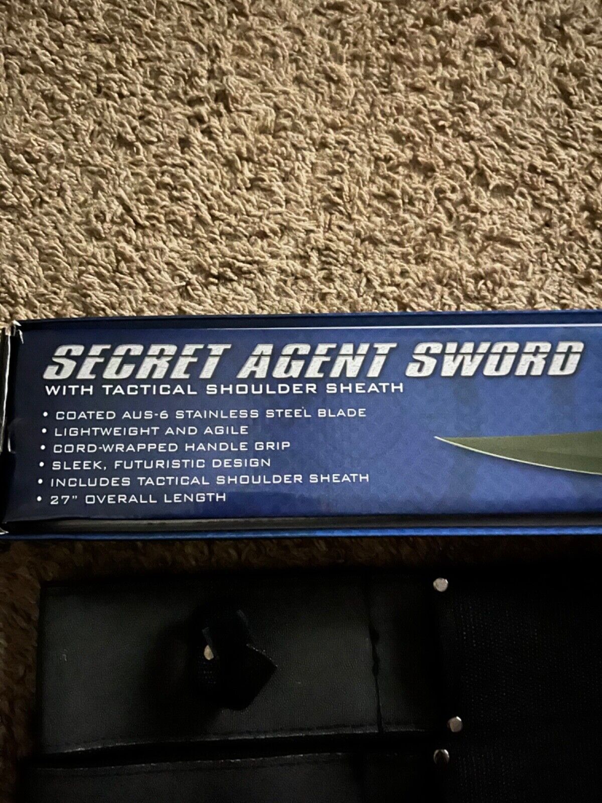 Secret Agent Twin Swords with tactical shoulder Sheath, swords are black
