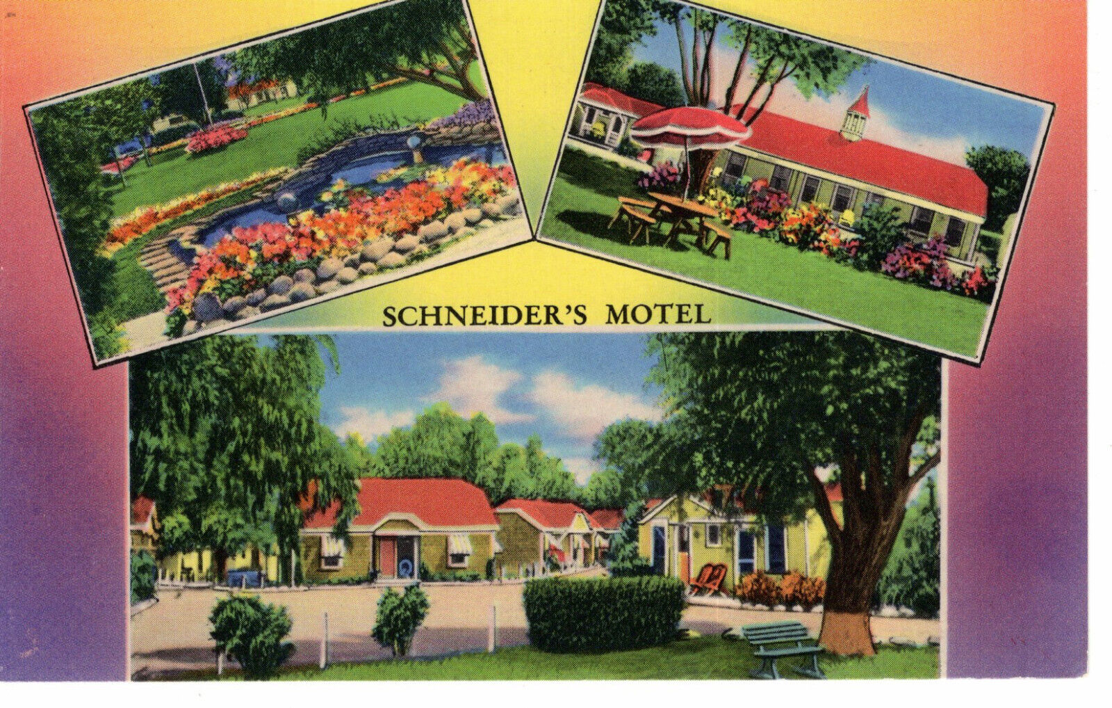Vintage Postcard OH Westlake Scheider\'s Motel Multi View Roadside -1246