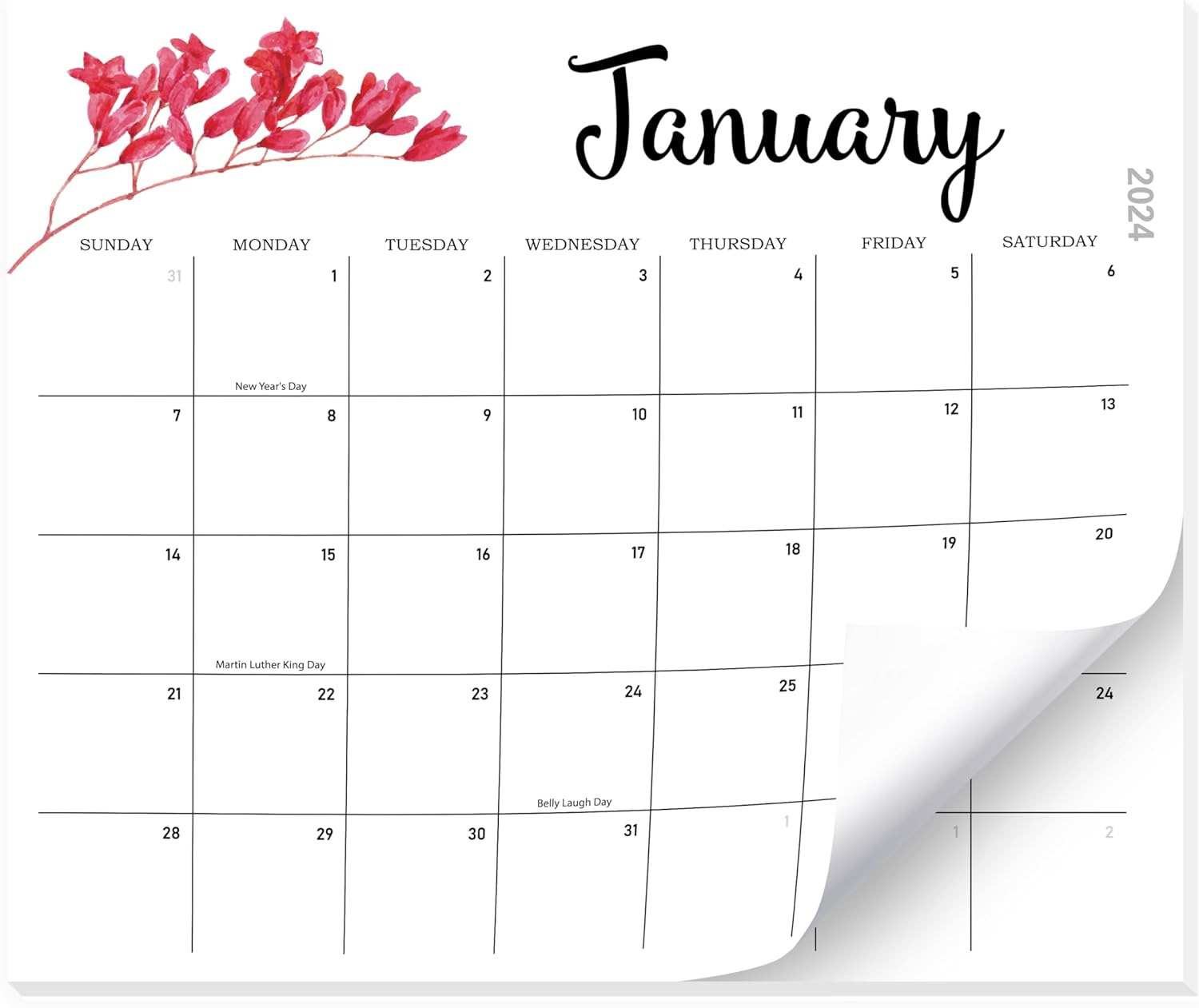 Magnetic Fridge Calendar 2024-12 Monthly Fridge Calendar, January-December 2024 