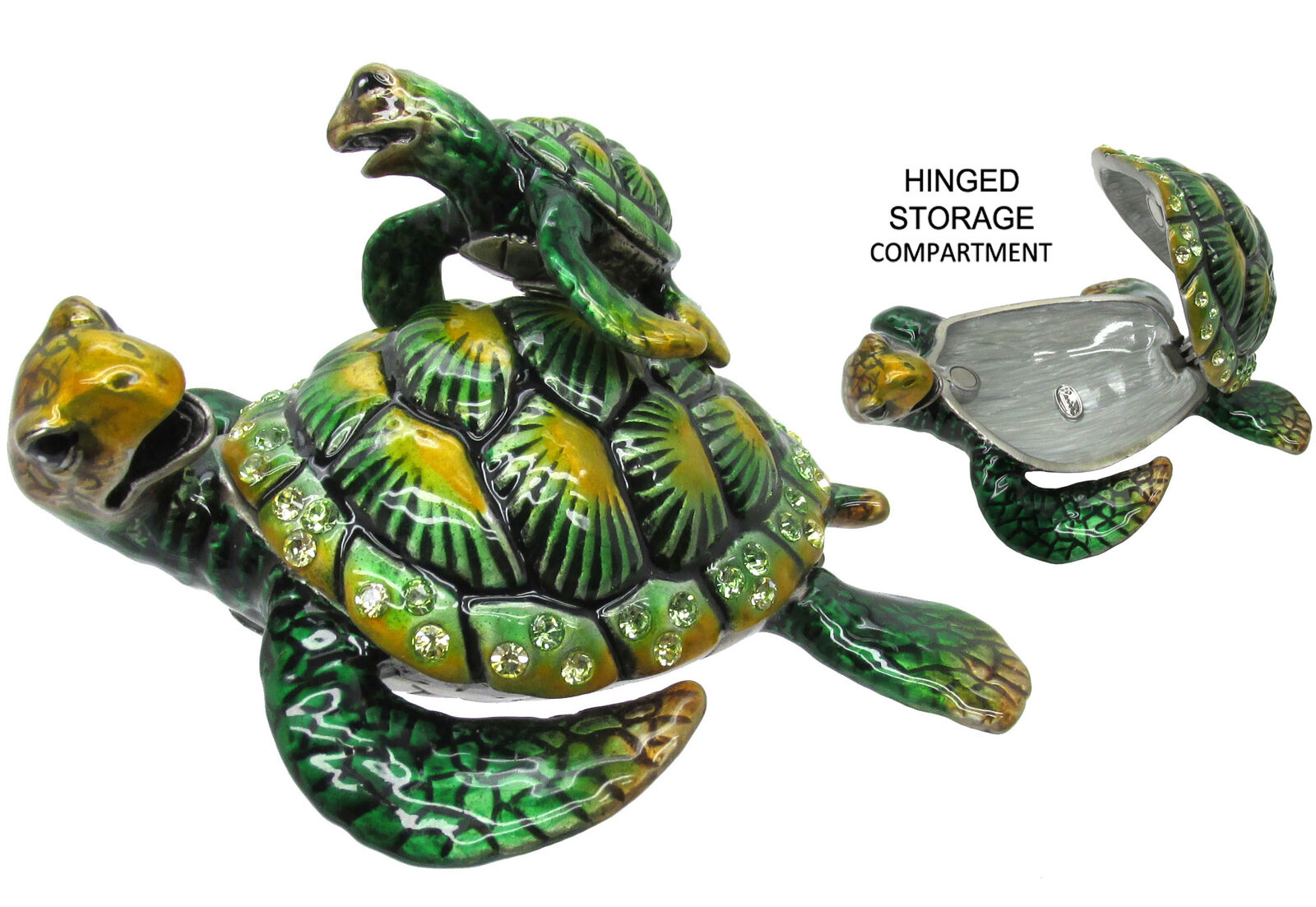 RUCINNI Turtle & Baby Jeweled Trinket Box