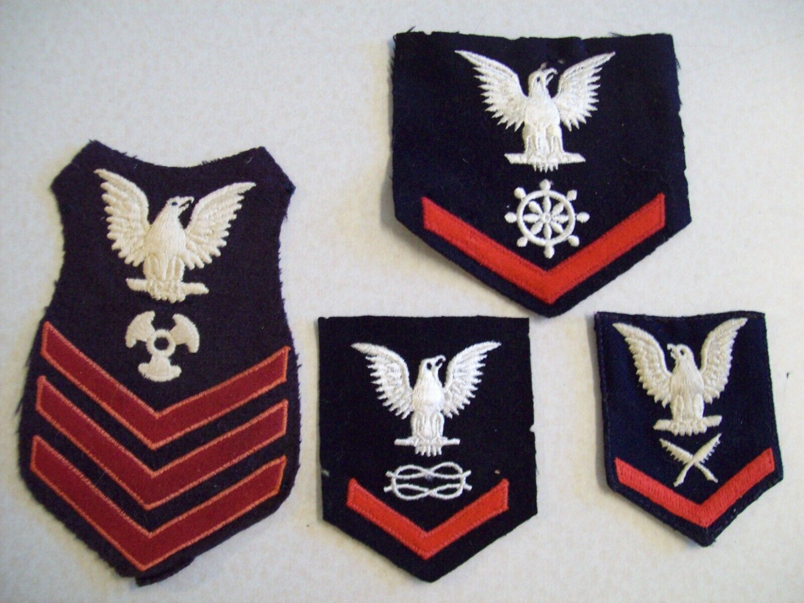 4 US Navy Eagle Rating Insignia Patches