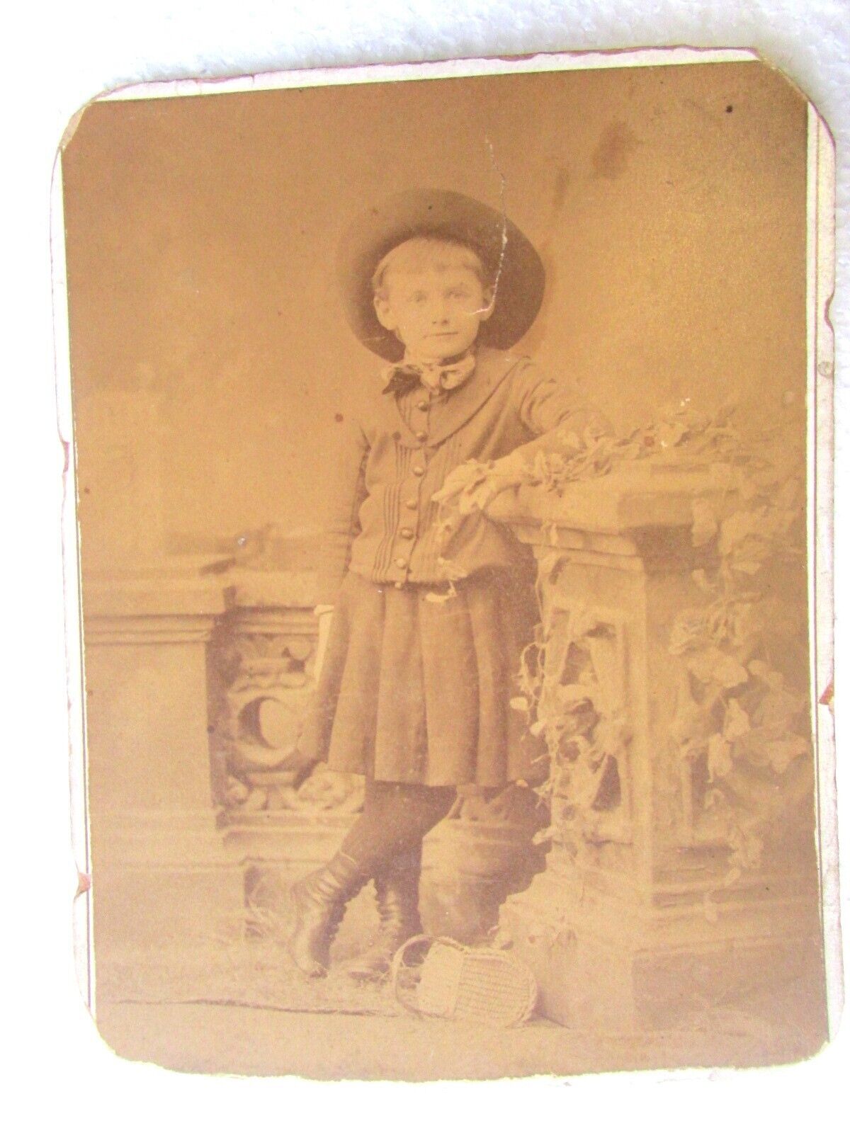 Antique Victorian Cabinet Card Photograph Adorable Girl Eaton Harrisburg PA