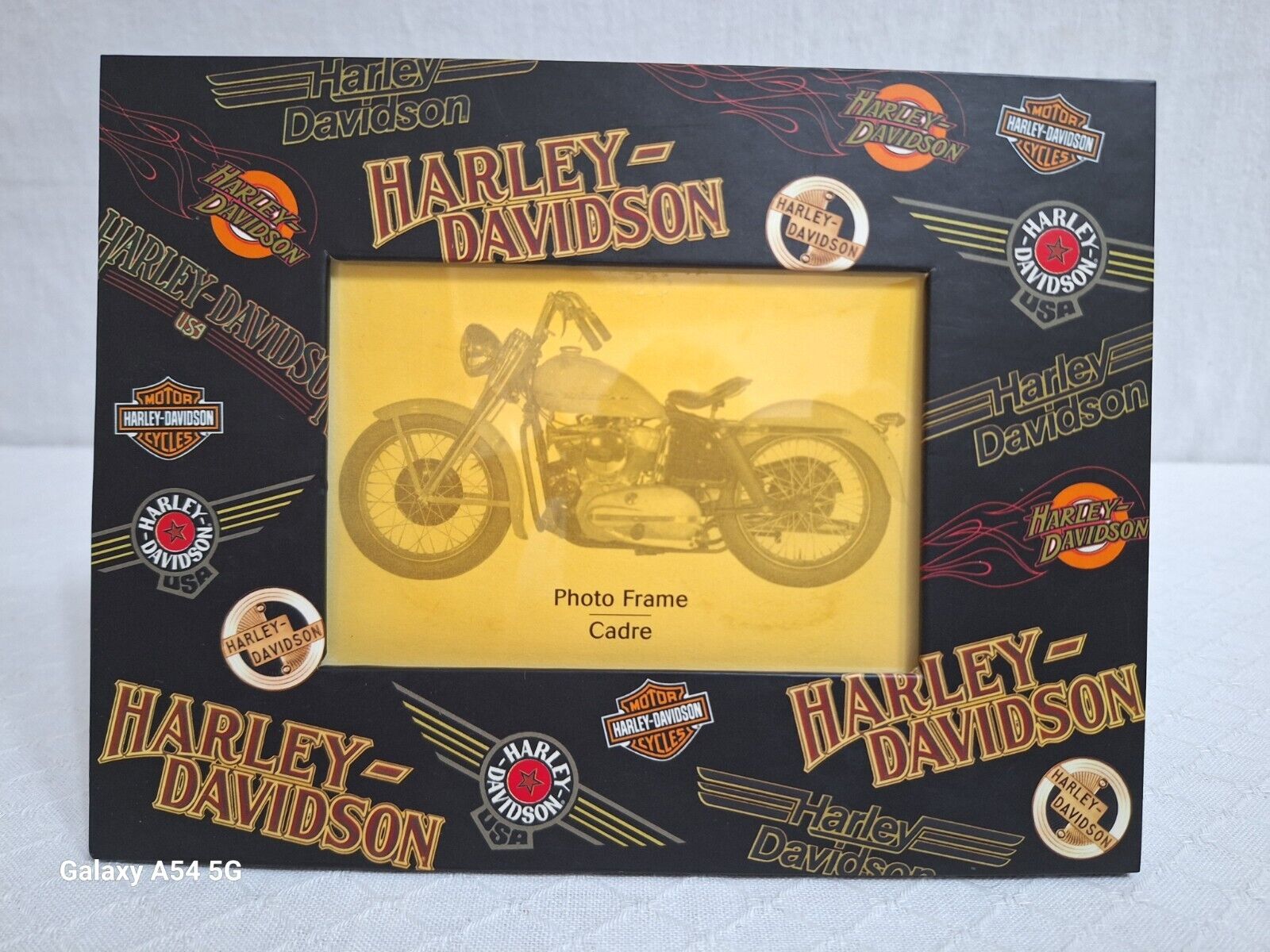 Vintage Harley Davidson Hallmark Picture Frame 8.25 X 6.25 Motorcycle Logos