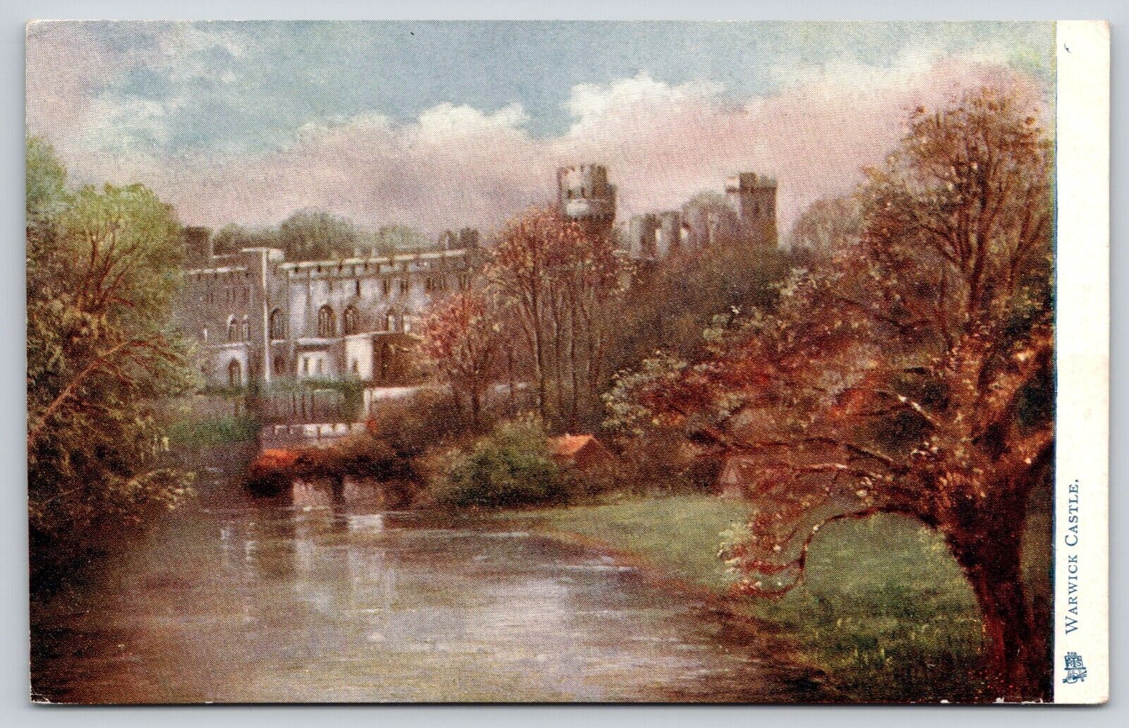 Warwick Castle Scenic Avon River Meander View England Postcard UNP Tucks 1468