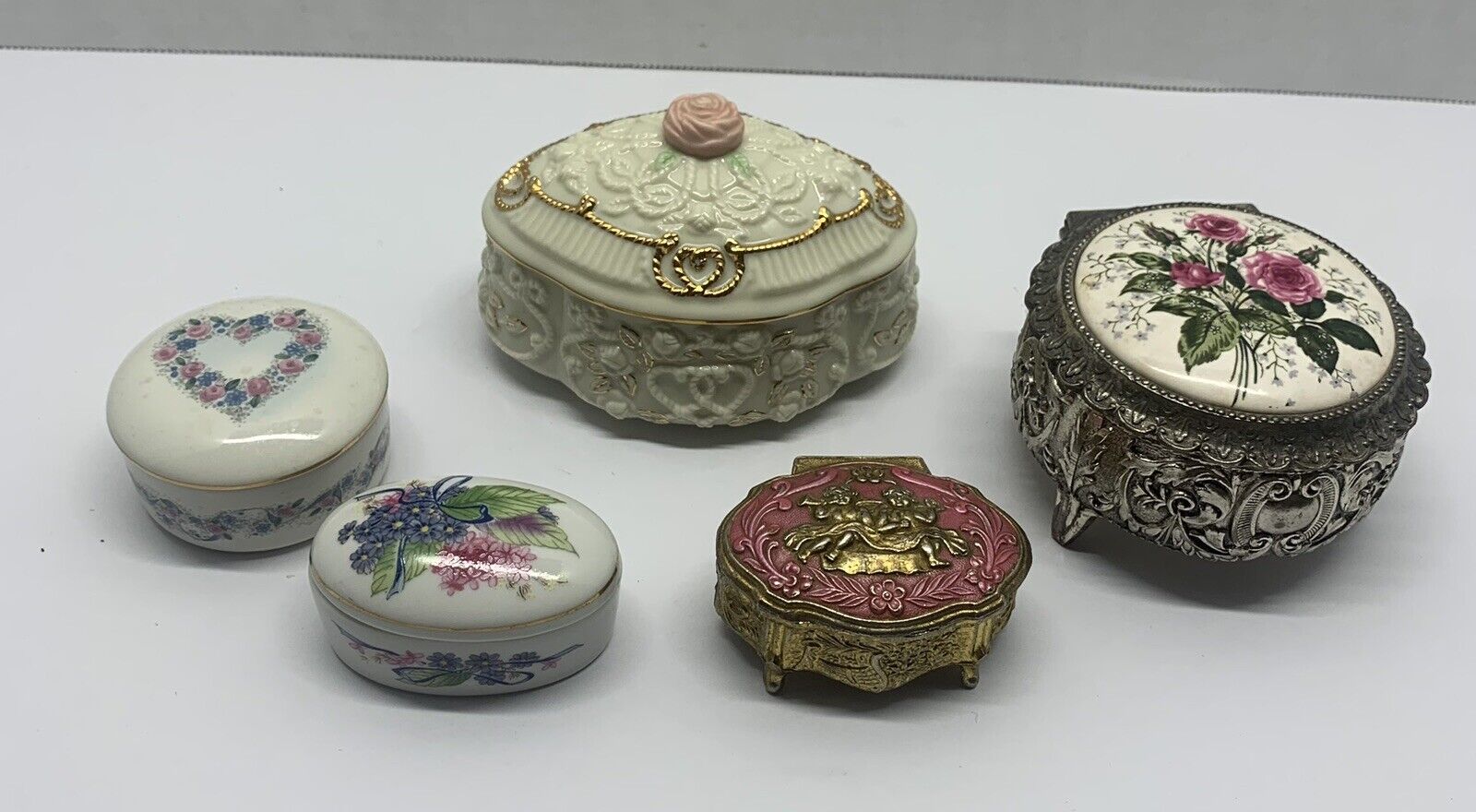 VINTAGE LOT of 5 - Lenox Music Trinket Box AND 4 Japanese Trinket Boxes Jewelry