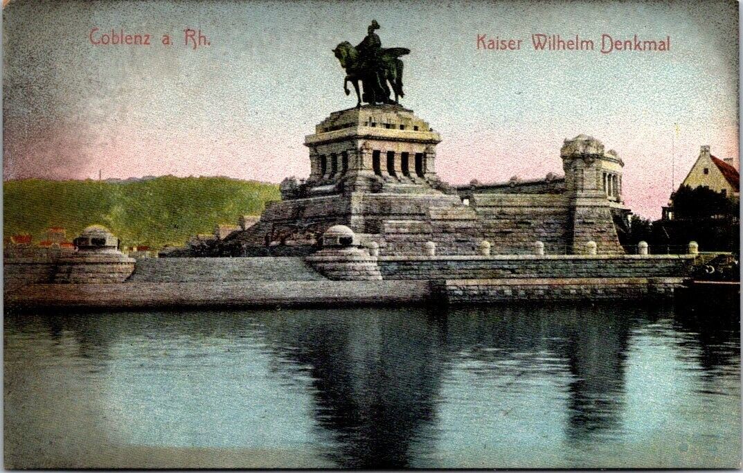 postcard Kaiser Wilhelm Monument Coblenz Germany 2350